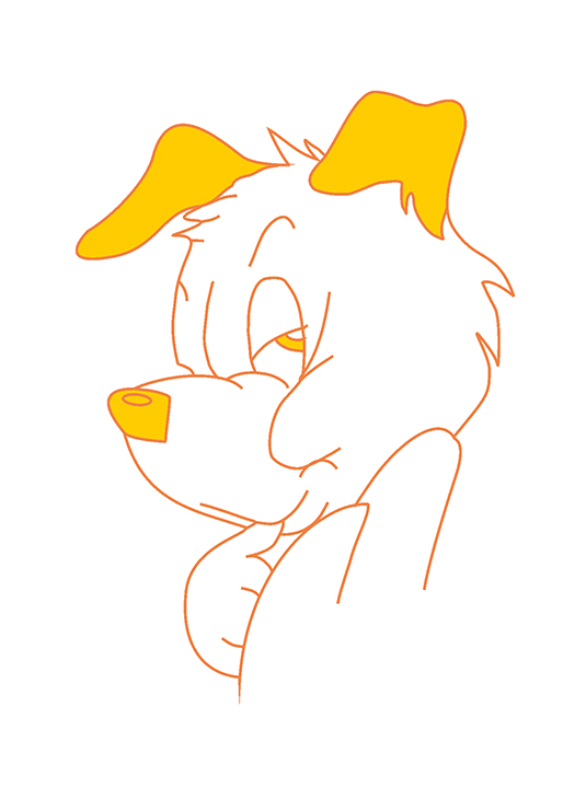 Скромный щенок, Corel Draw, без трассировки